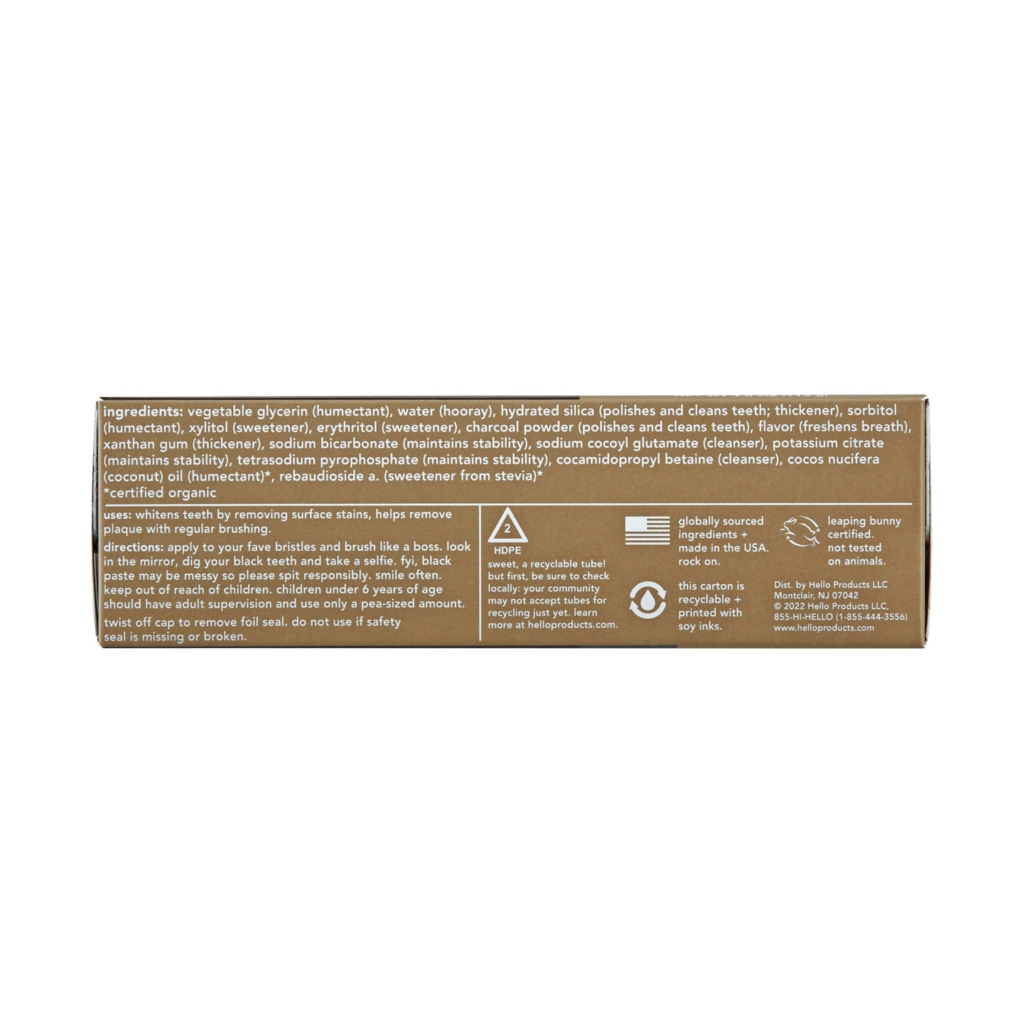 hello Fluoride Free Epic Whitening Toothpaste - Activated Charcoal