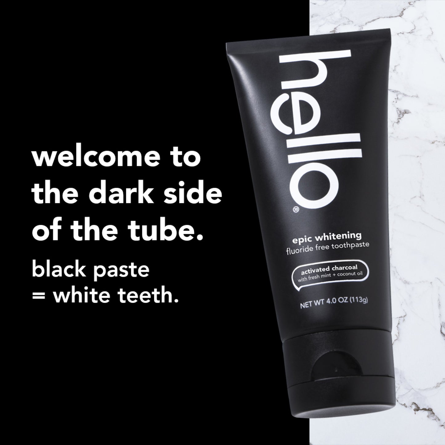 hello Fluoride Free Epic Whitening Toothpaste - Activated Charcoal