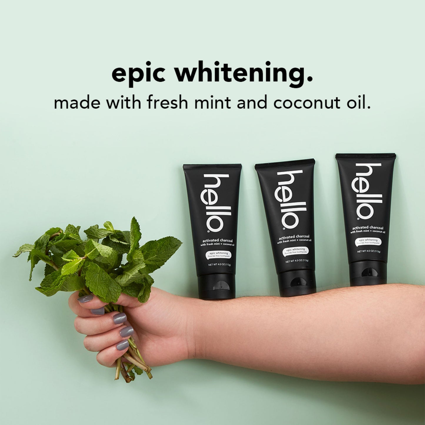 hello Fluoride Free Epic Whitening Toothpaste - Activated Charcoal