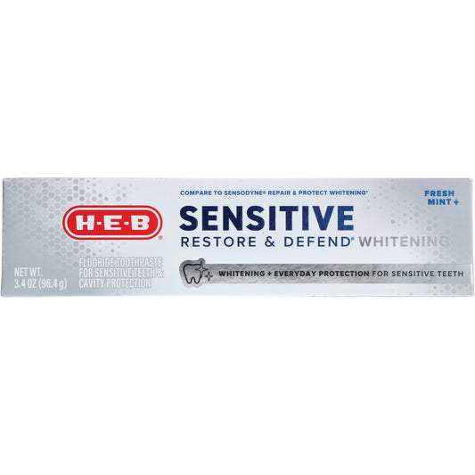 H-E-B Sensitive Fluoride Toothpaste - Whitening