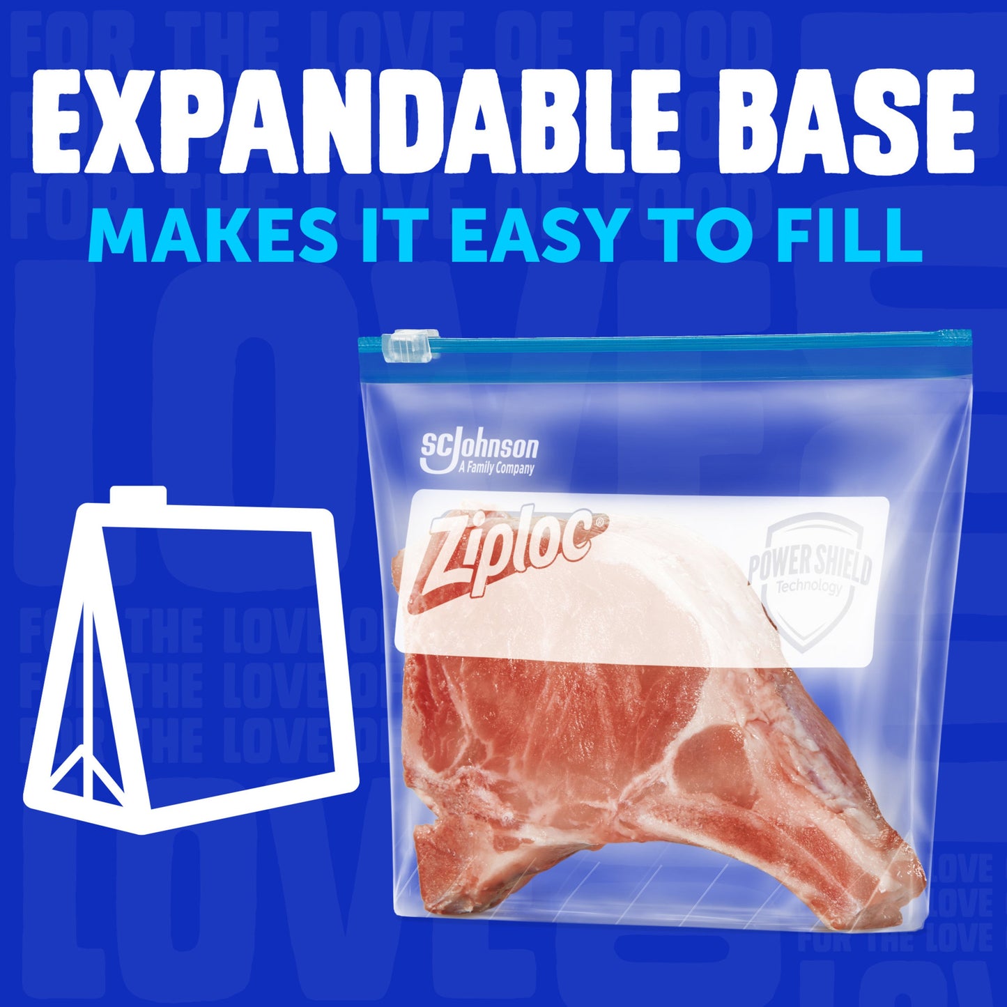 Ziploc Quart Freezer Slider Bags, Power Shield Technology