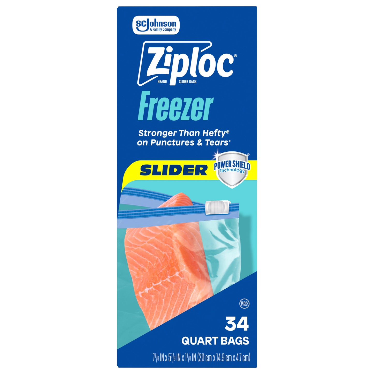Ziploc Quart Freezer Slider Bags, Power Shield Technology