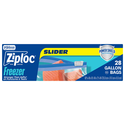 Ziploc Gallon Freezer Slider Bags, Power Shield Technology