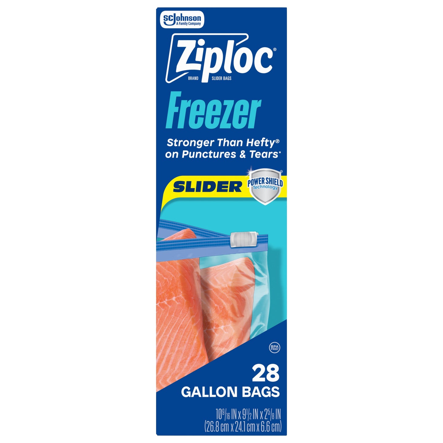Ziploc Gallon Freezer Slider Bags, Power Shield Technology