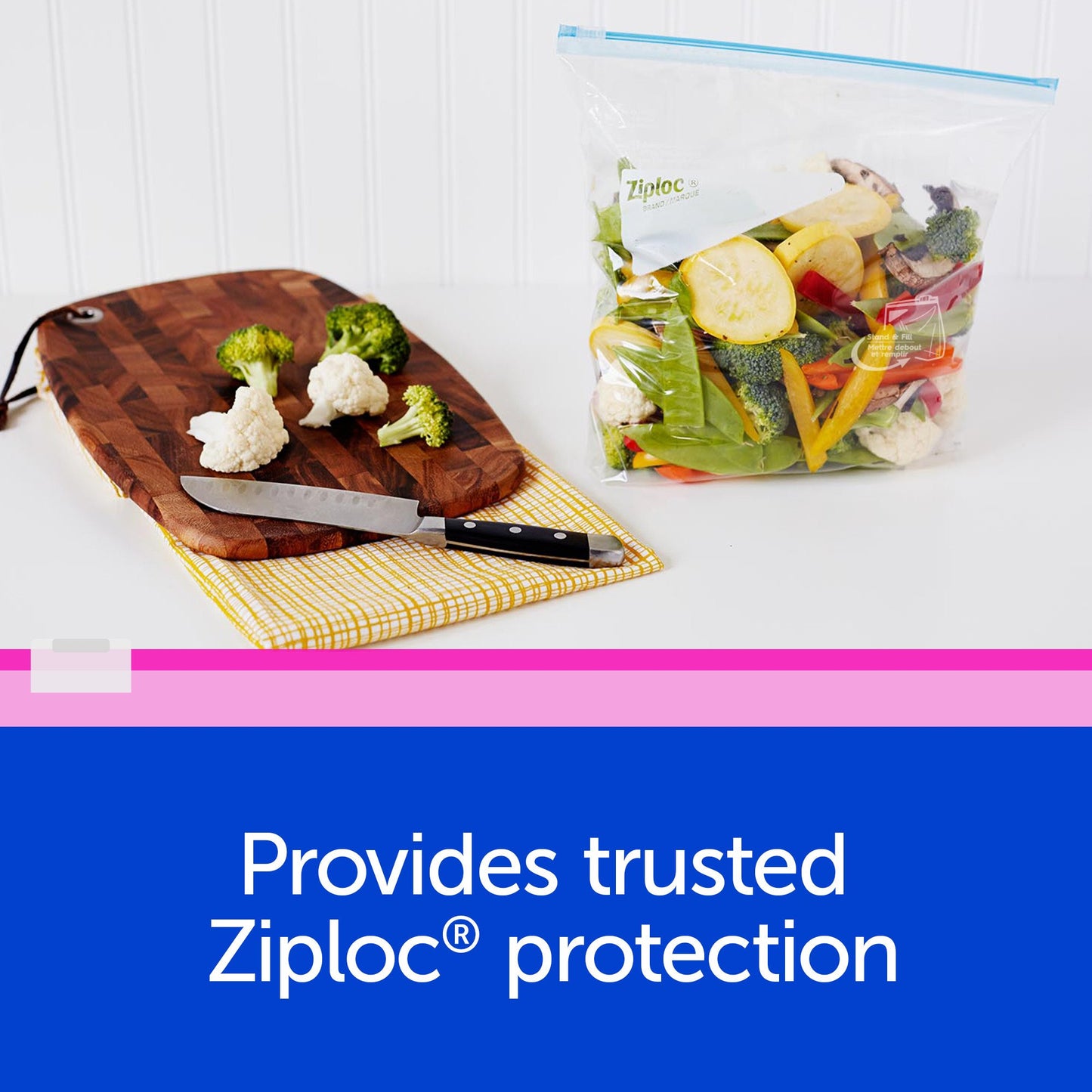 Ziploc Gallon Freezer Slider Bags, Power Shield Technology