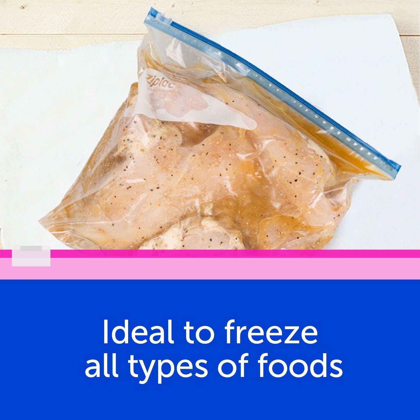 Ziploc Gallon Freezer Slider Bags, Power Shield Technology