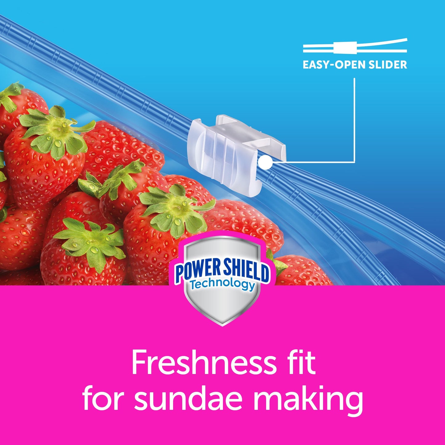 Ziploc Gallon Freezer Slider Bags, Power Shield Technology