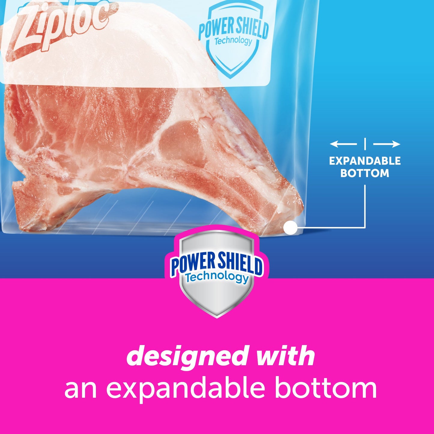 Ziploc Gallon Freezer Slider Bags, Power Shield Technology