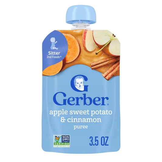 Gerber Stage 2 Baby Food Pouch - Apple Sweet Potato Cinnamon Puree