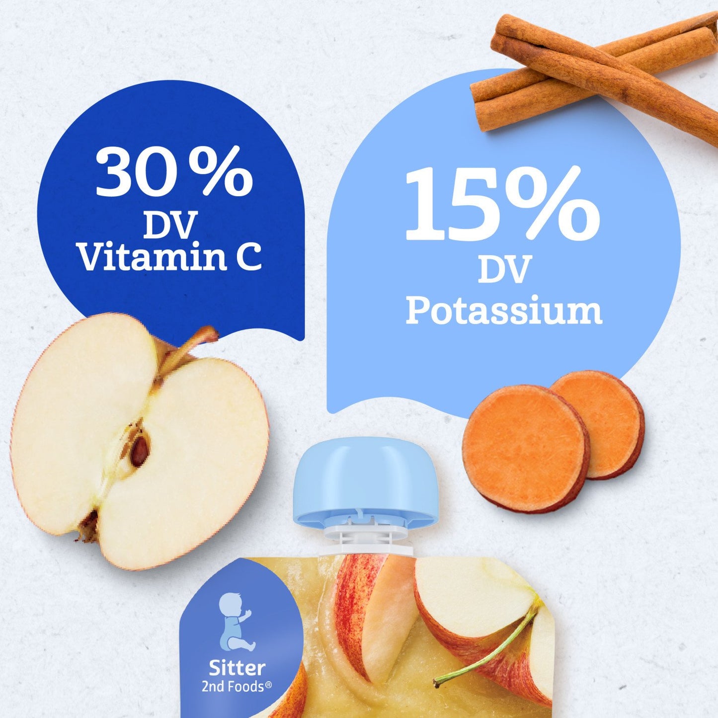 Gerber Stage 2 Baby Food Pouch - Apple Sweet Potato Cinnamon Puree