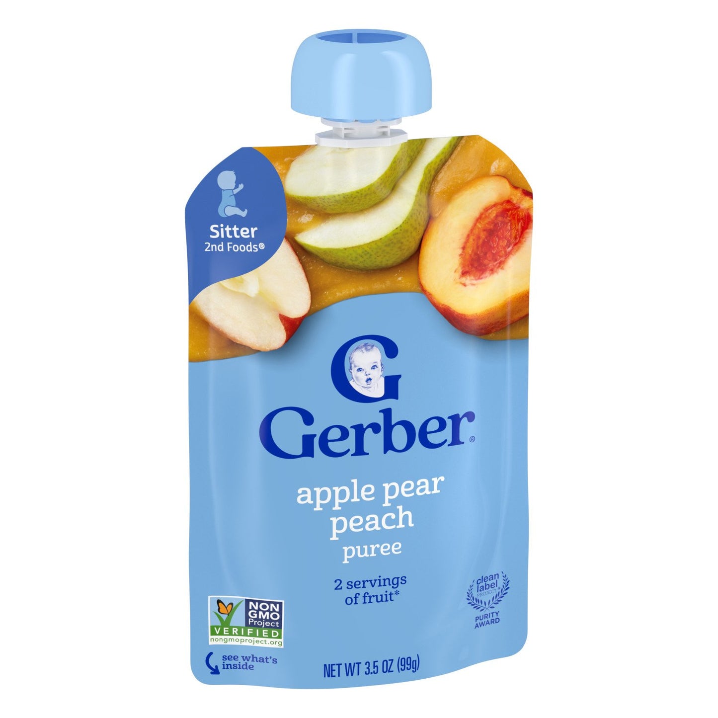 Gerber Toddler Food Puree Pouch - Apple Pear & Peach