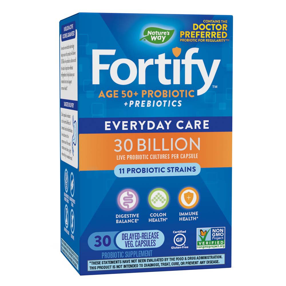 Nature's Way Fortify 30 Billion Adults 50+ Probiotic + Prebiotics Capsules