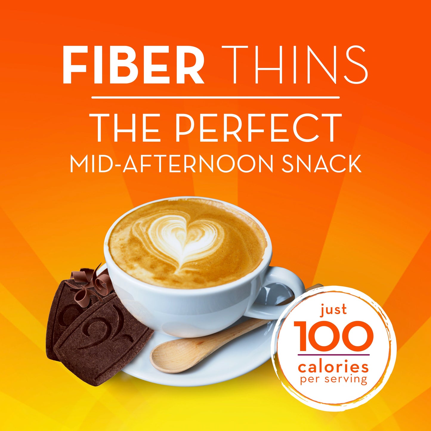 Metamucil Fiber Thins, Plant-Based Psyllium Husk Fiber Snack for Digestive Health, Chocolate
