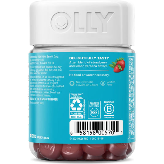 OLLY Goodbye Stress 100 mg GABA, L-Theanine, Lemon Balm Gummies - Berry