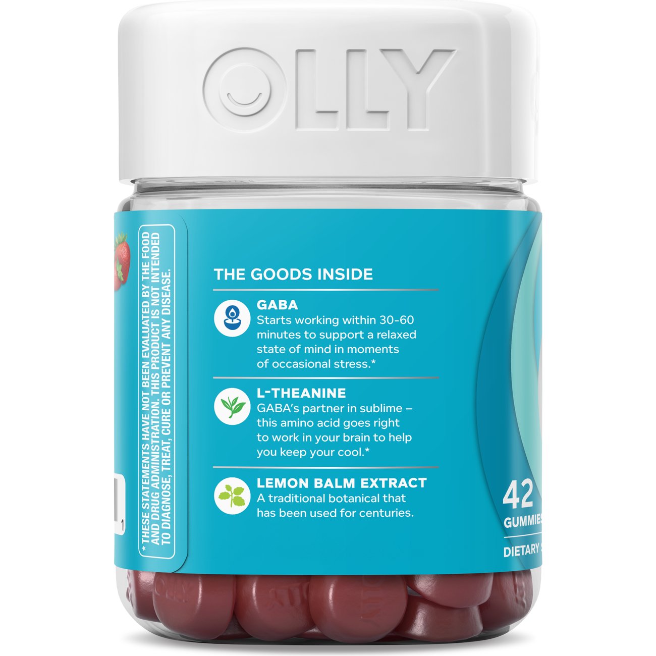 OLLY Goodbye Stress 100 mg GABA, L-Theanine, Lemon Balm Gummies - Berry