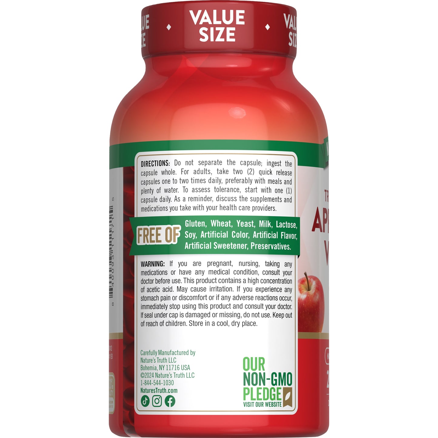 Nature's Truth Triple Strength Apple Cider Vinegar 1200mg Quick-Release Capsules