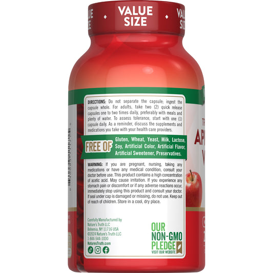 Nature's Truth Triple Strength Apple Cider Vinegar 1200mg Quick-Release Capsules