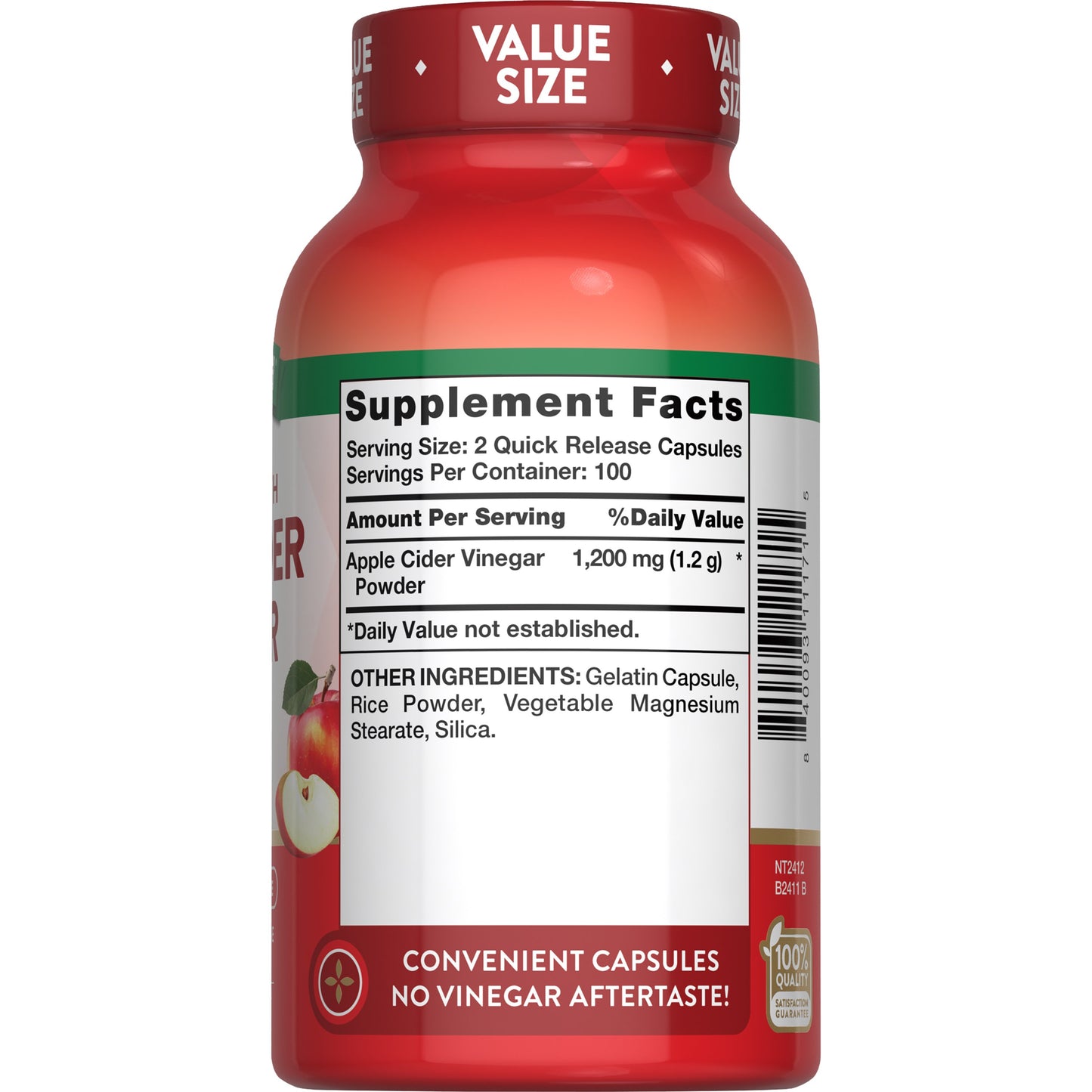 Nature's Truth Triple Strength Apple Cider Vinegar 1200mg Quick-Release Capsules