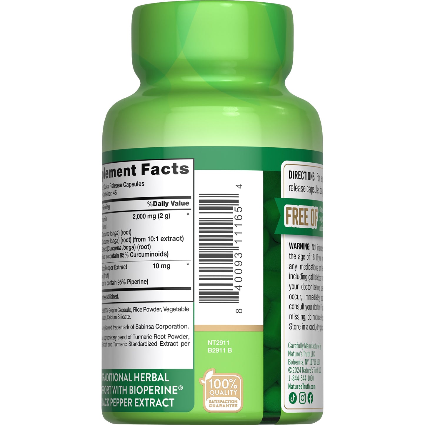 Nature's Truth Turmeric Curcumin Complex Quick-Release Capsules