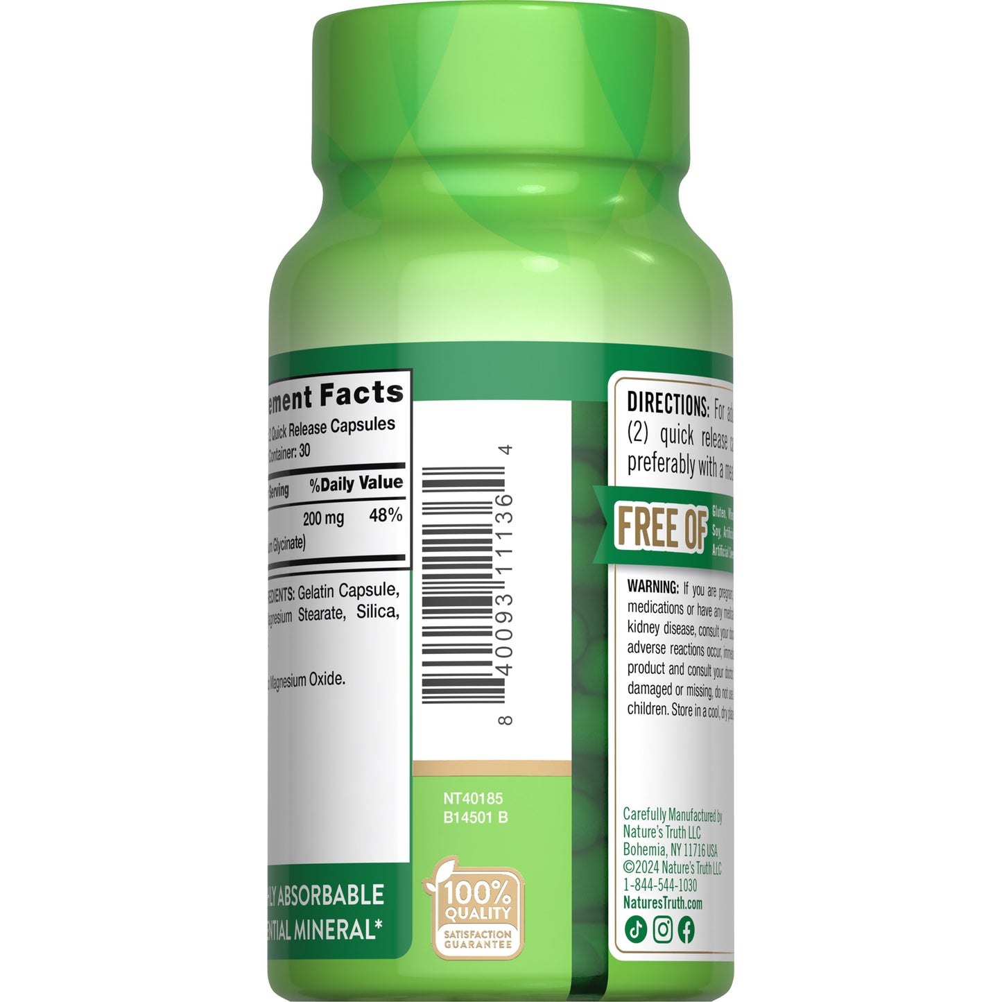 Nature's Truth Magnesium Glycinate Capsules - 200mg