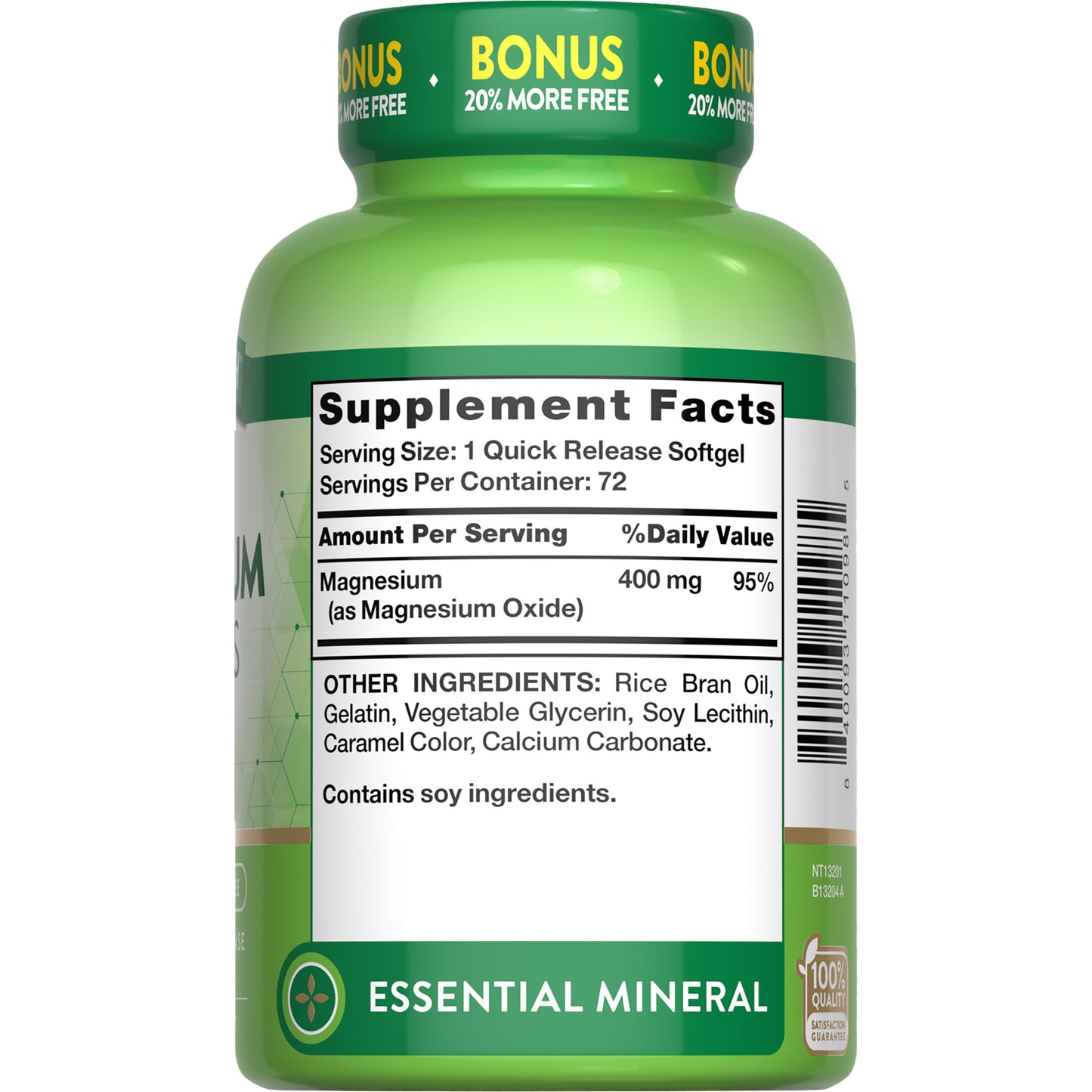 Nature's Truth Extra Strength Magnesium 400mg Quick-Release Softgels