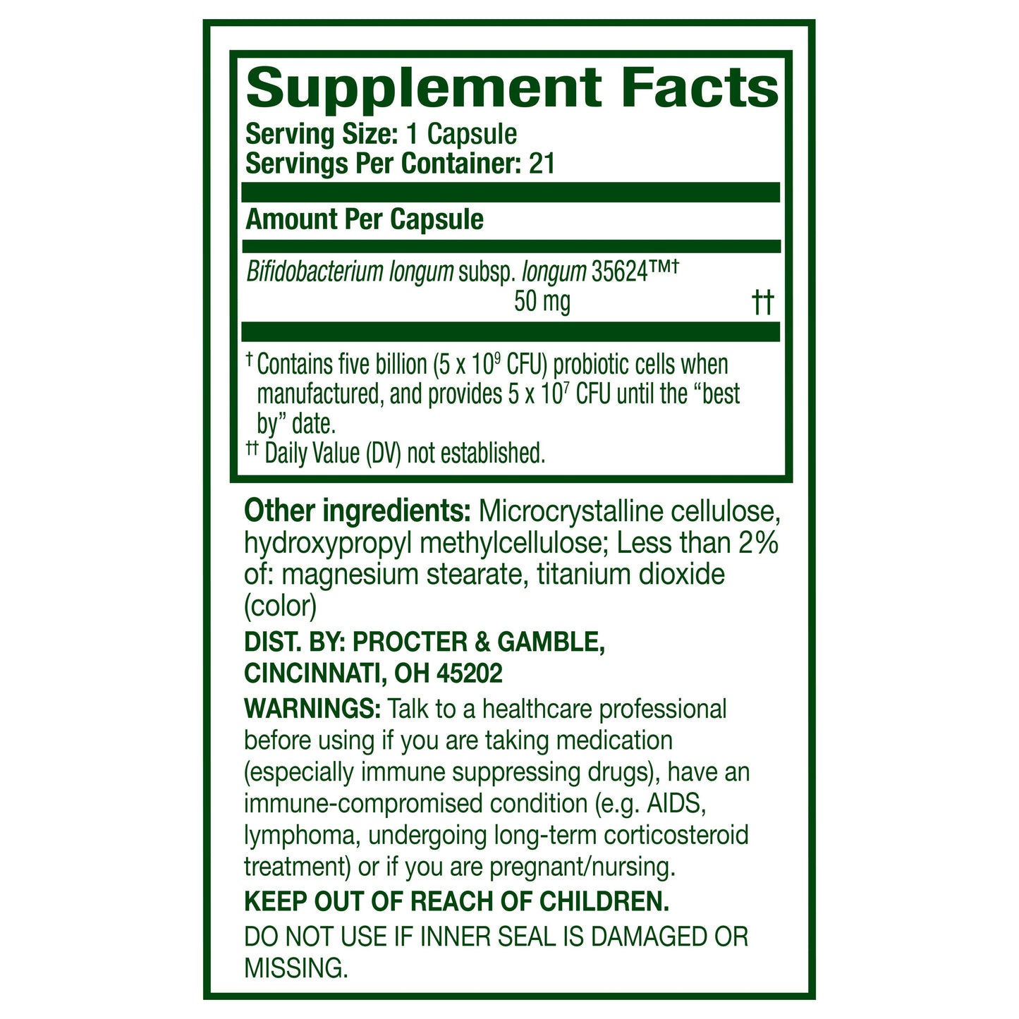 Align Probiotic Extra Strength Capsules, Probiotics for Digestive Health