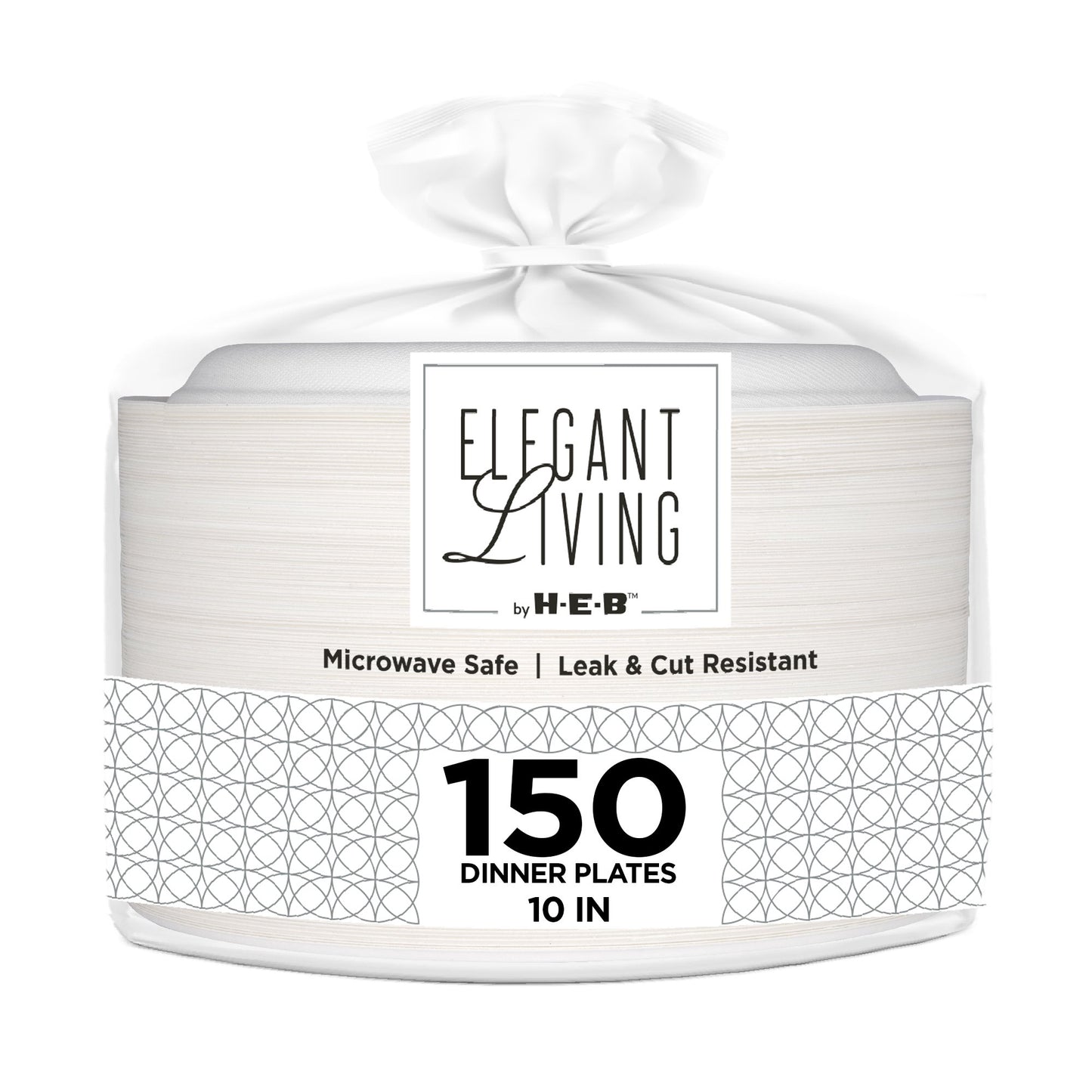 Elegant Living by H-E-B 10" Round Paper Plates - Value Pack