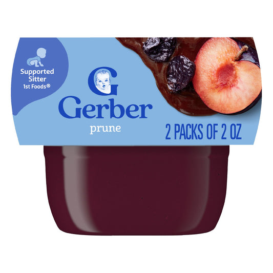 Gerber Stage 1 Baby Food - Prune, 2 oz Tubs