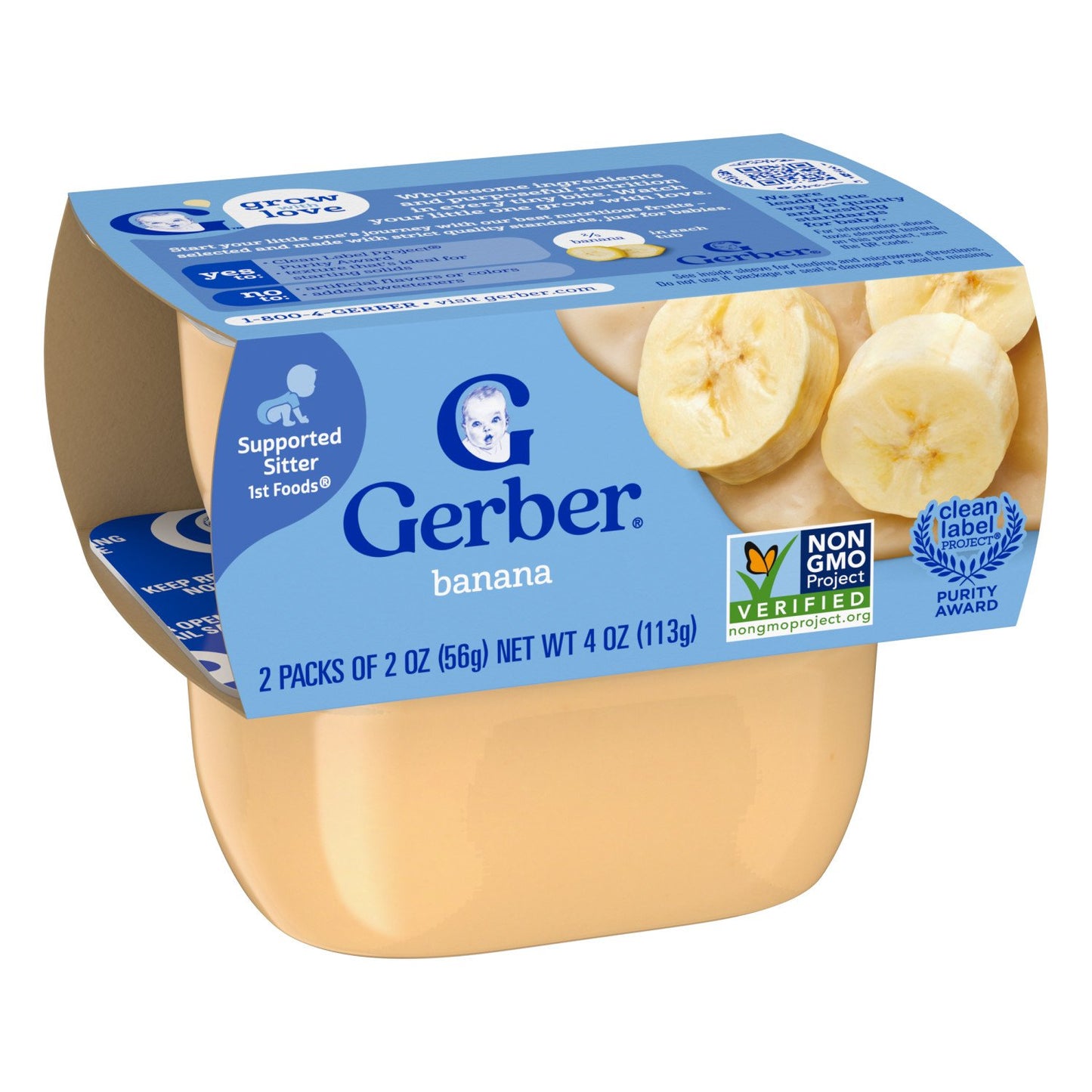 Gerber Stage 1 Baby Food - Banana, 2 oz Tubs
