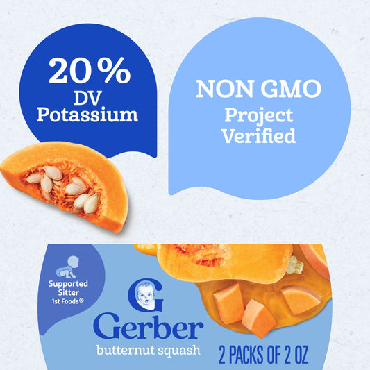 Gerber Stage 1 Baby Food - Butternut Squash, 2 oz Tubs