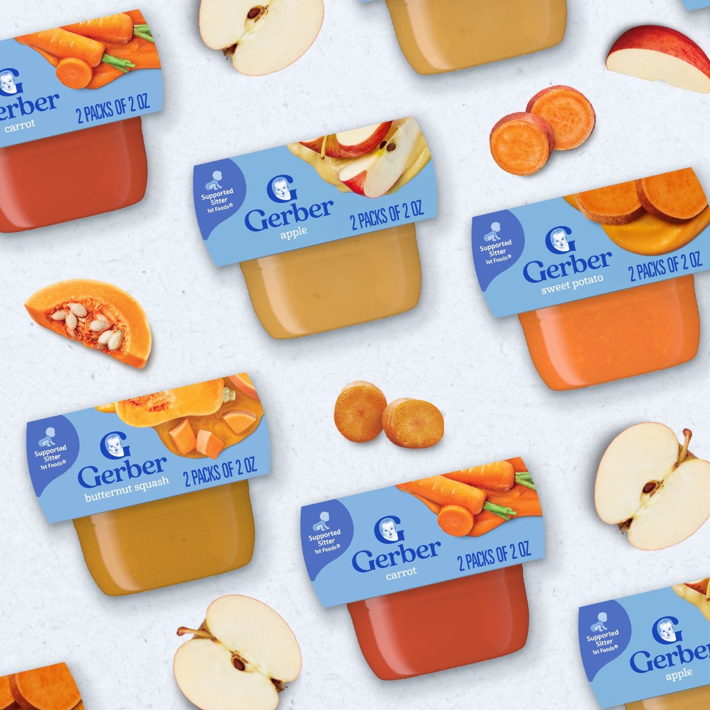 Gerber Stage 1 Baby Food - Butternut Squash, 2 oz Tubs
