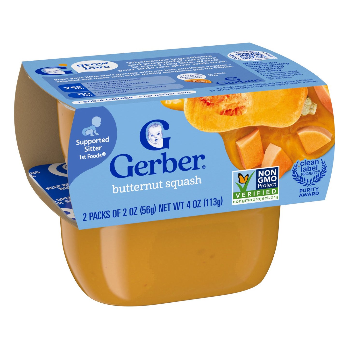 Gerber Stage 1 Baby Food - Butternut Squash, 2 oz Tubs