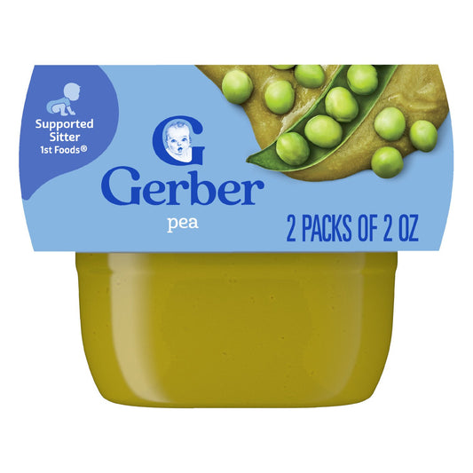 Gerber Stage 1 Baby Food - Peas, 2 oz Tubs