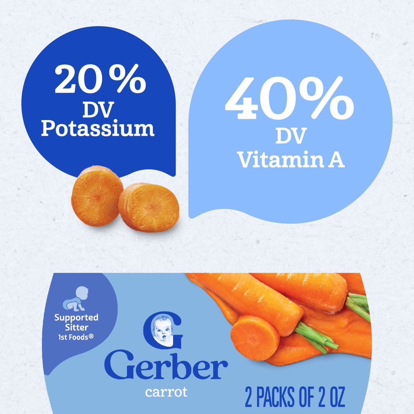 Gerber Stage 1 Baby Food - Carrot, 2 oz Tubs