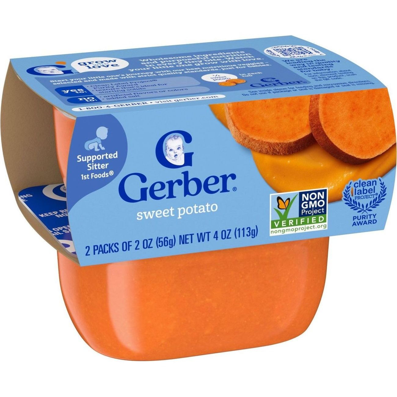 Gerber Stage 1 Baby Food - Sweet Potato, 2 oz Tubs