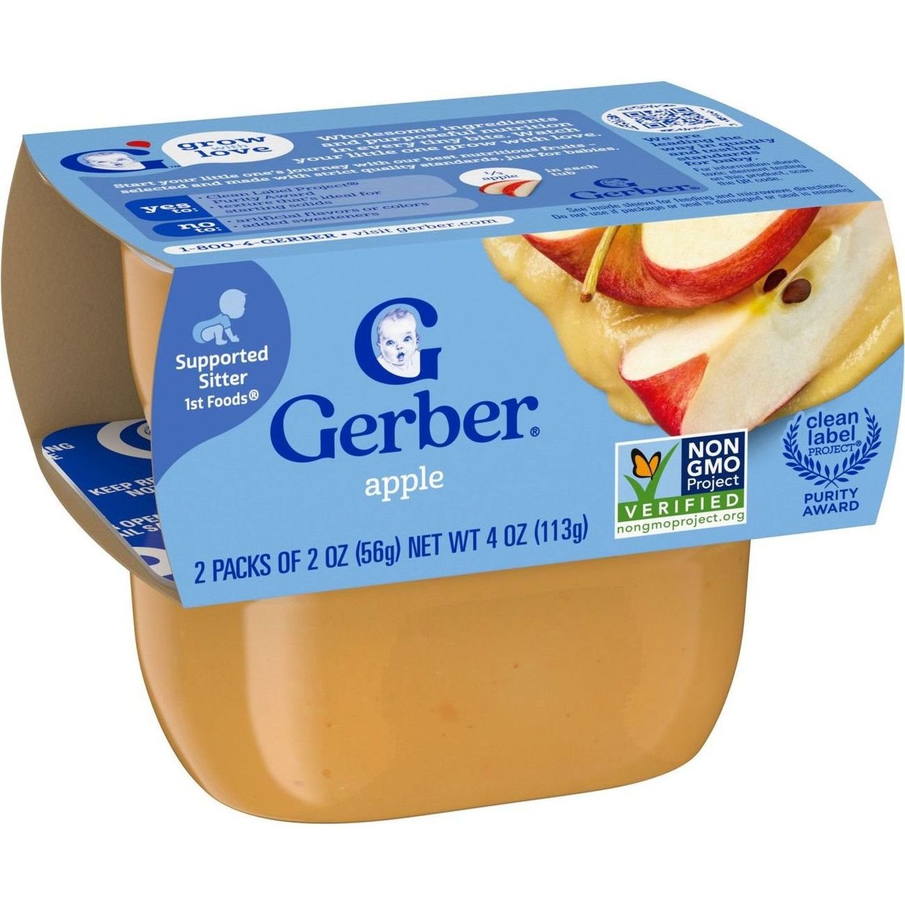 Gerber Stage 1 Baby Food - Apple, 2 oz Tubs