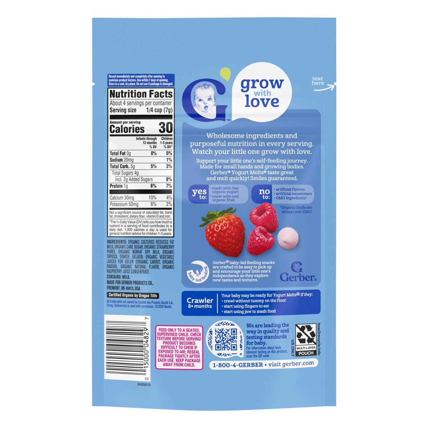Gerber Organics for Baby Yogurt Melts - Red Berries