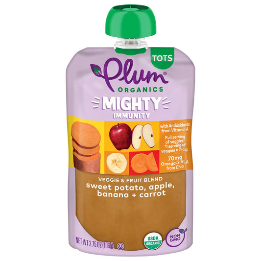 Plum Organics Mighty Veggie Pouch - Sweet Potato Apple Banana & Carrot
