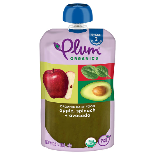 Plum Organics Baby Food Pouch - Apple Spinach & Avocado