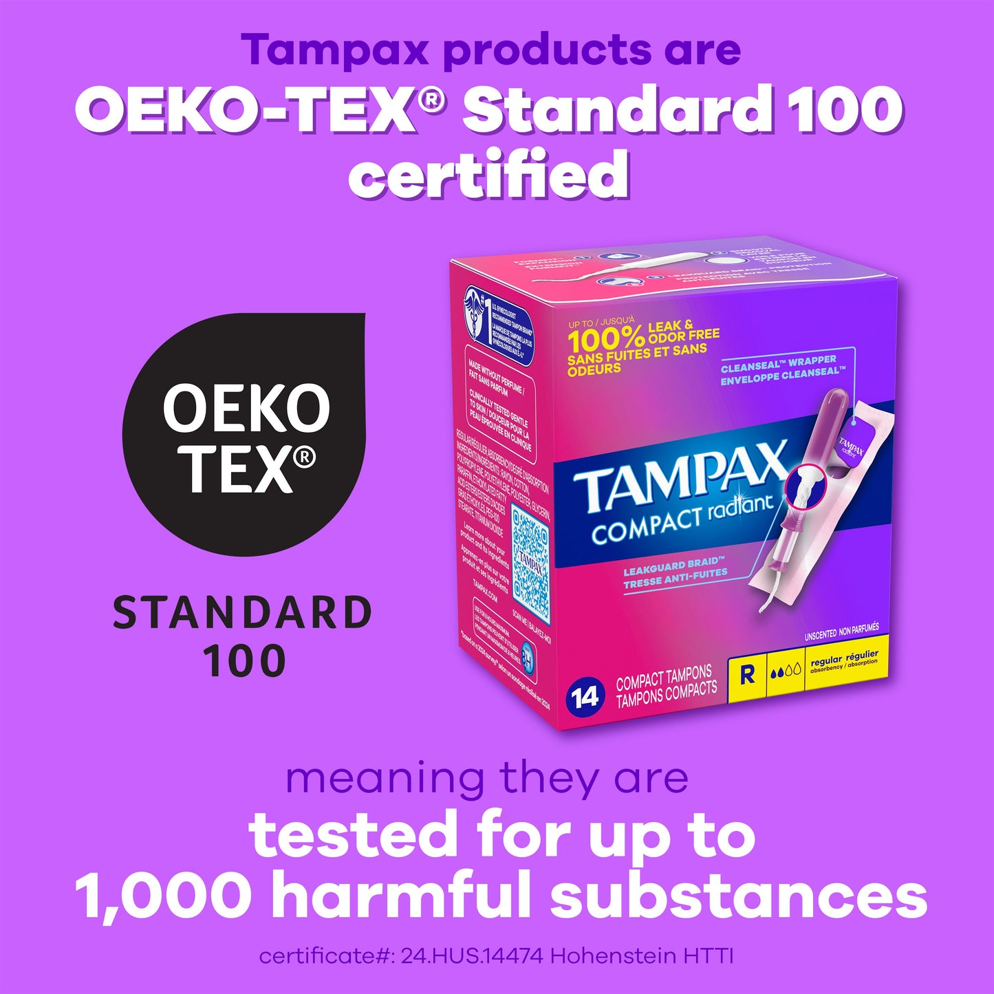 Tampax Pocket Radiant Compact Tampons - Regular