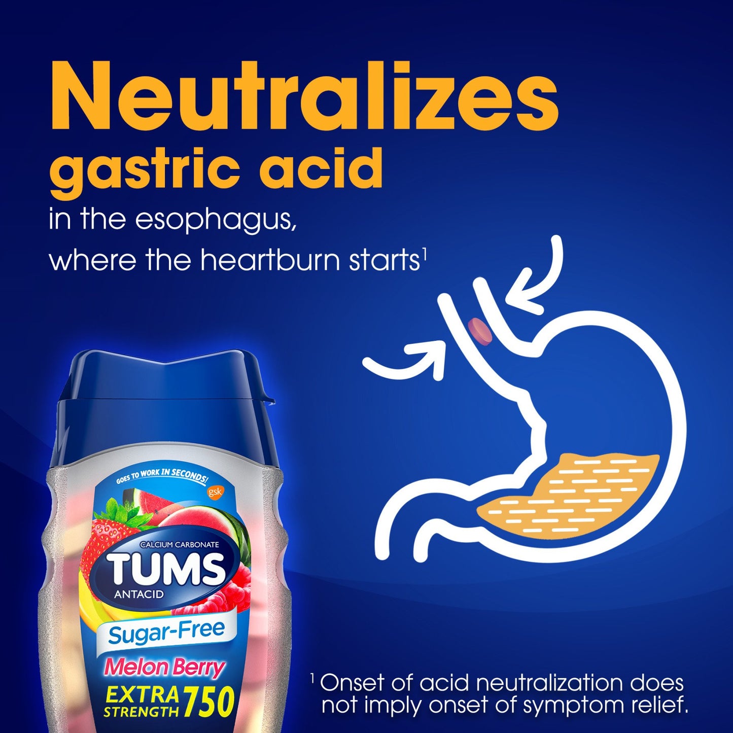 Tums Extra Strength Sugar Free Antacids, Melon Berry