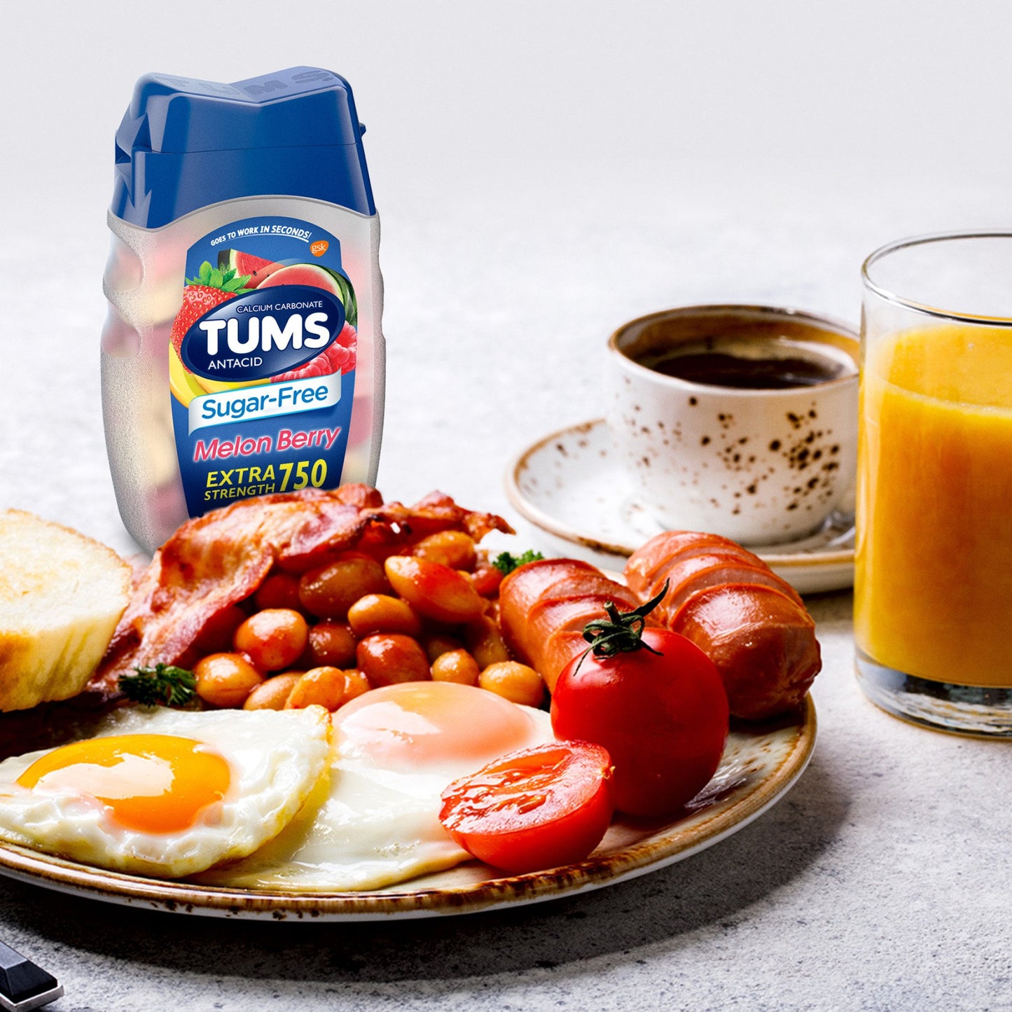Tums Extra Strength Sugar Free Antacids, Melon Berry