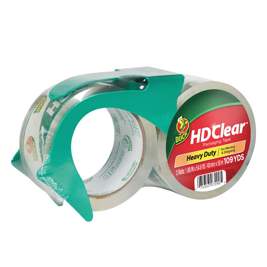 Duck HD Clear Heavy Duty Packing Tape with Dispenser