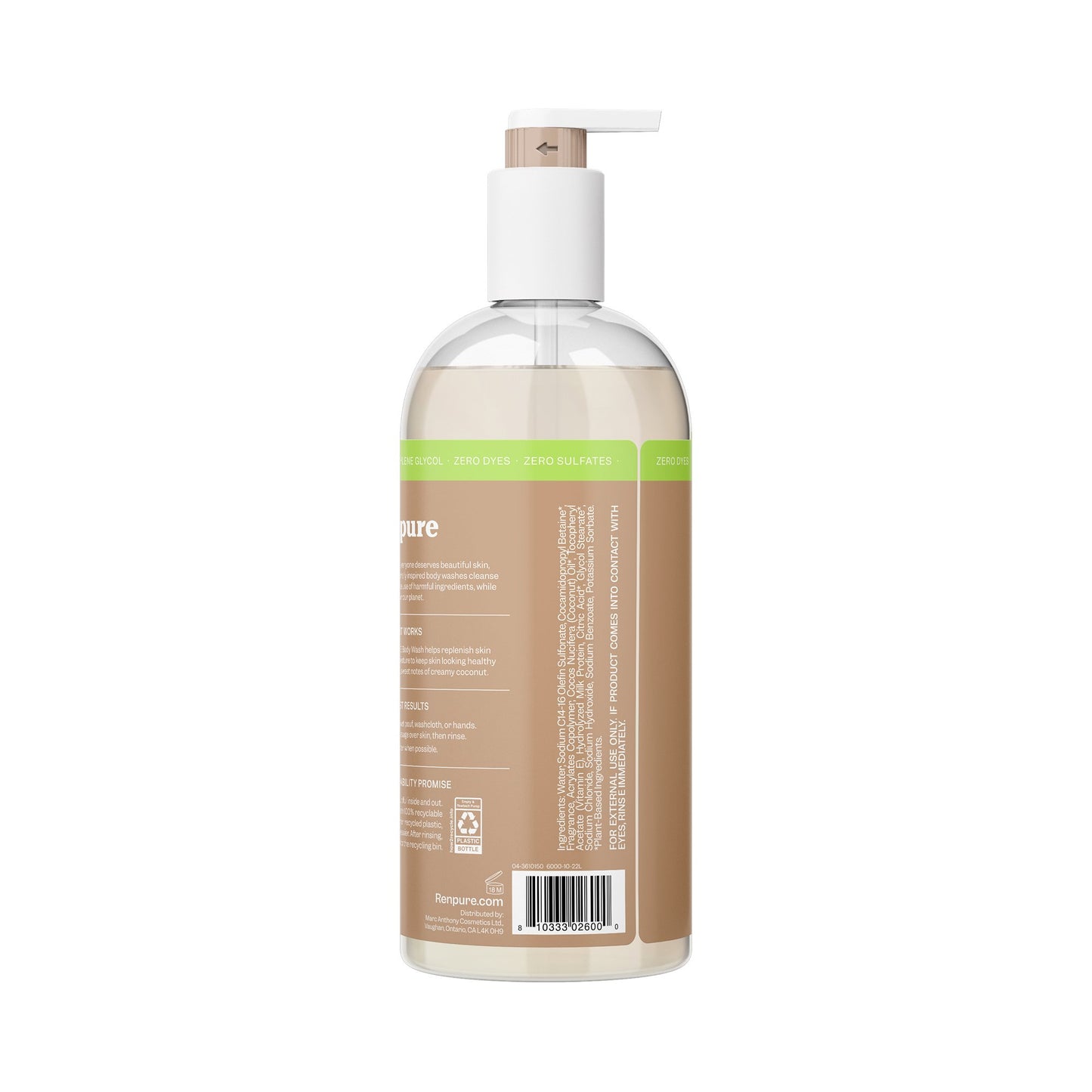 Renpure Moisturizing Body Wash - Coconut Milk & Vitamin E