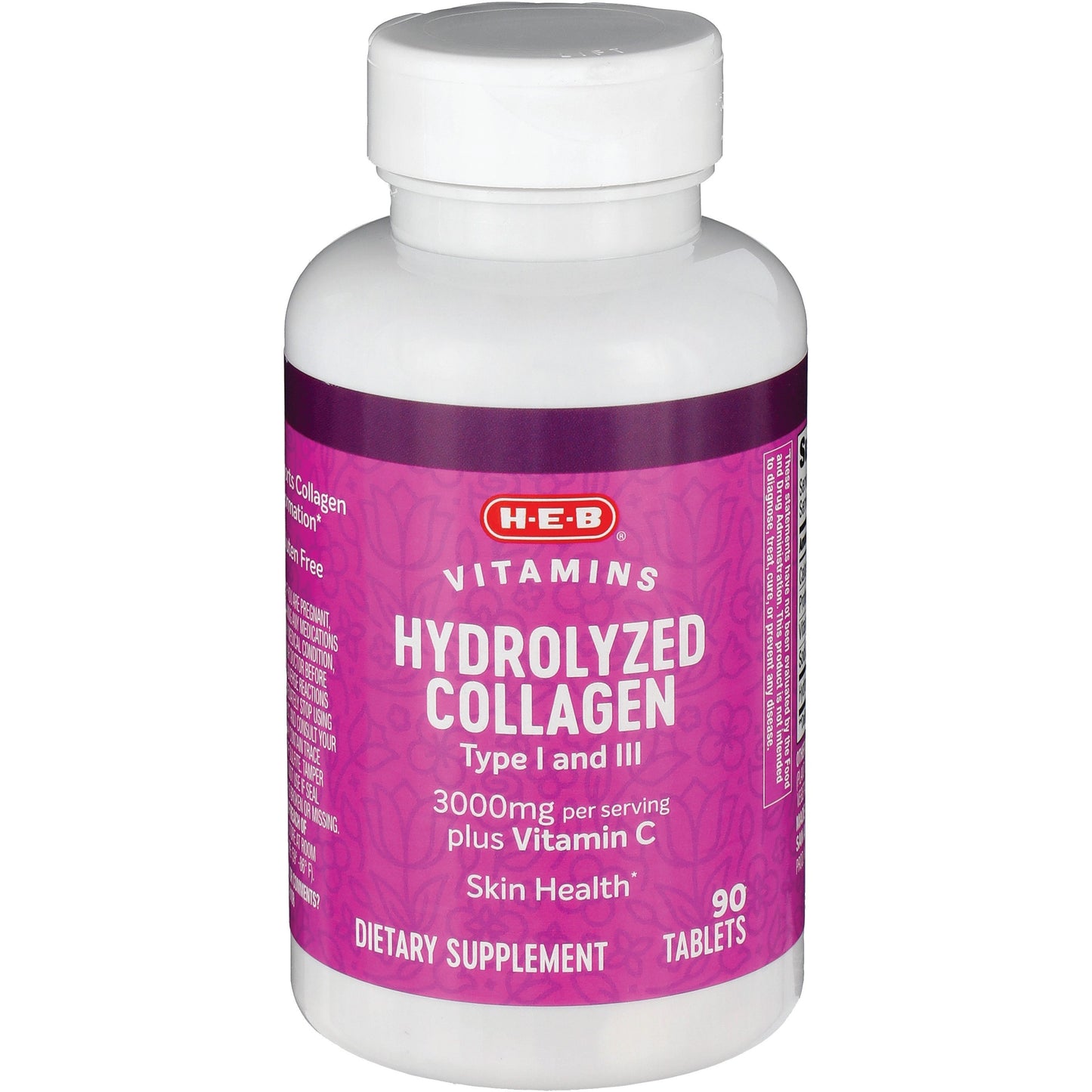 H-E-B Vitamins 3000 mg Hydrolyzed Collagen Plus C Tablets