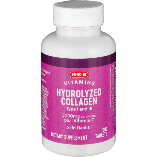 H-E-B Vitamins 3000 mg Hydrolyzed Collagen Plus C Tablets