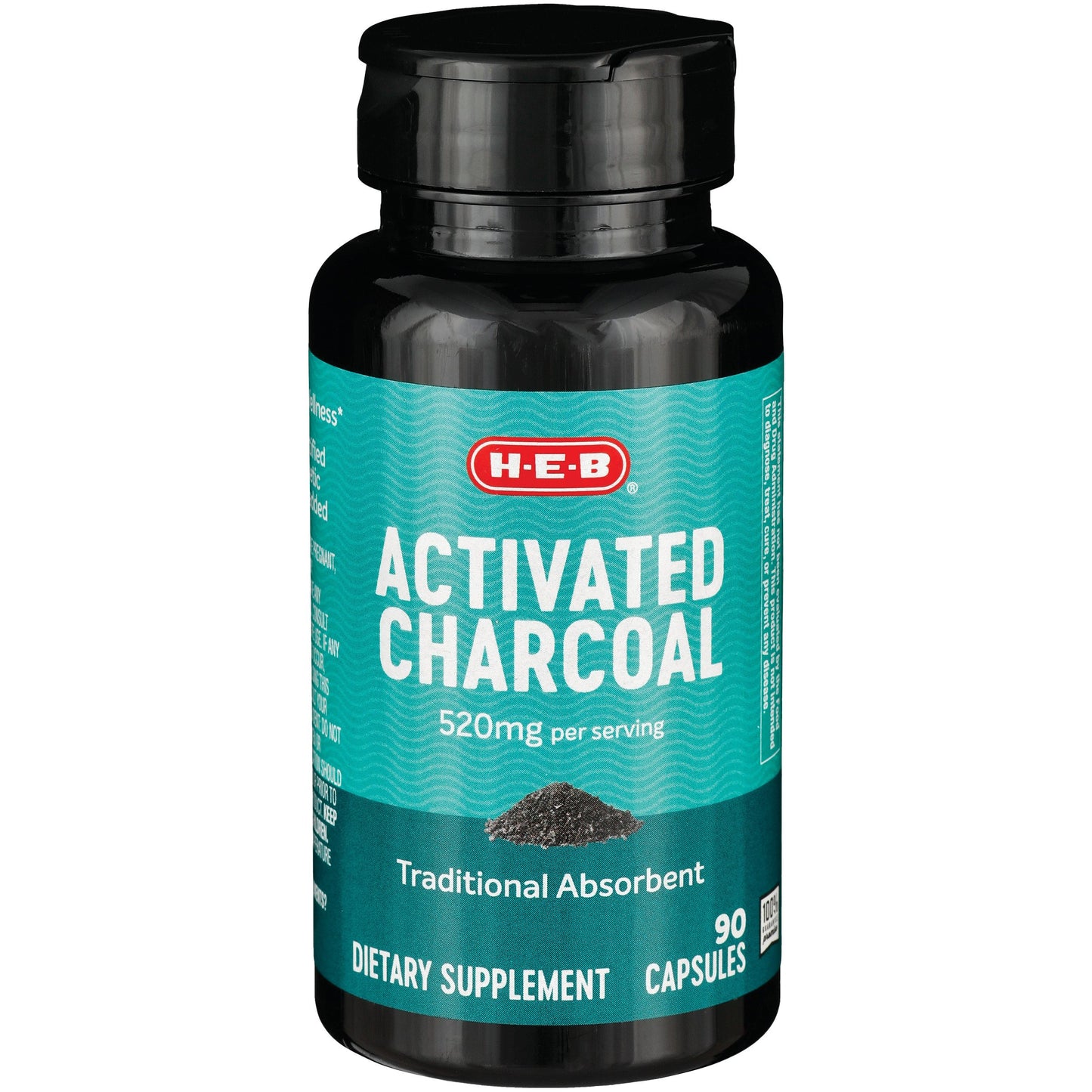 H-E-B Activated Charcoal Dietary Supplement Capsules - 520 mg