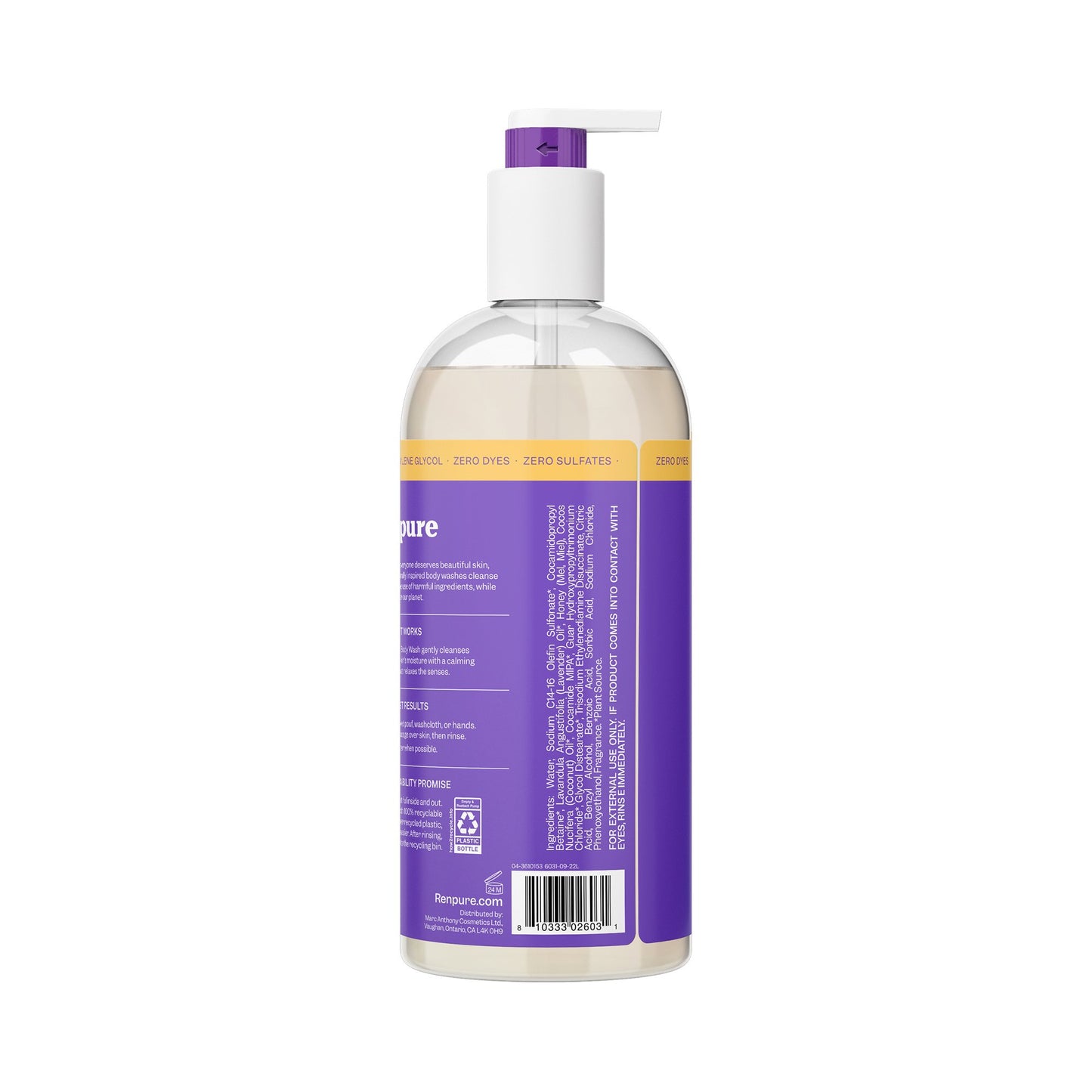 Renpure Calming Body Wash - Lavender & Honey