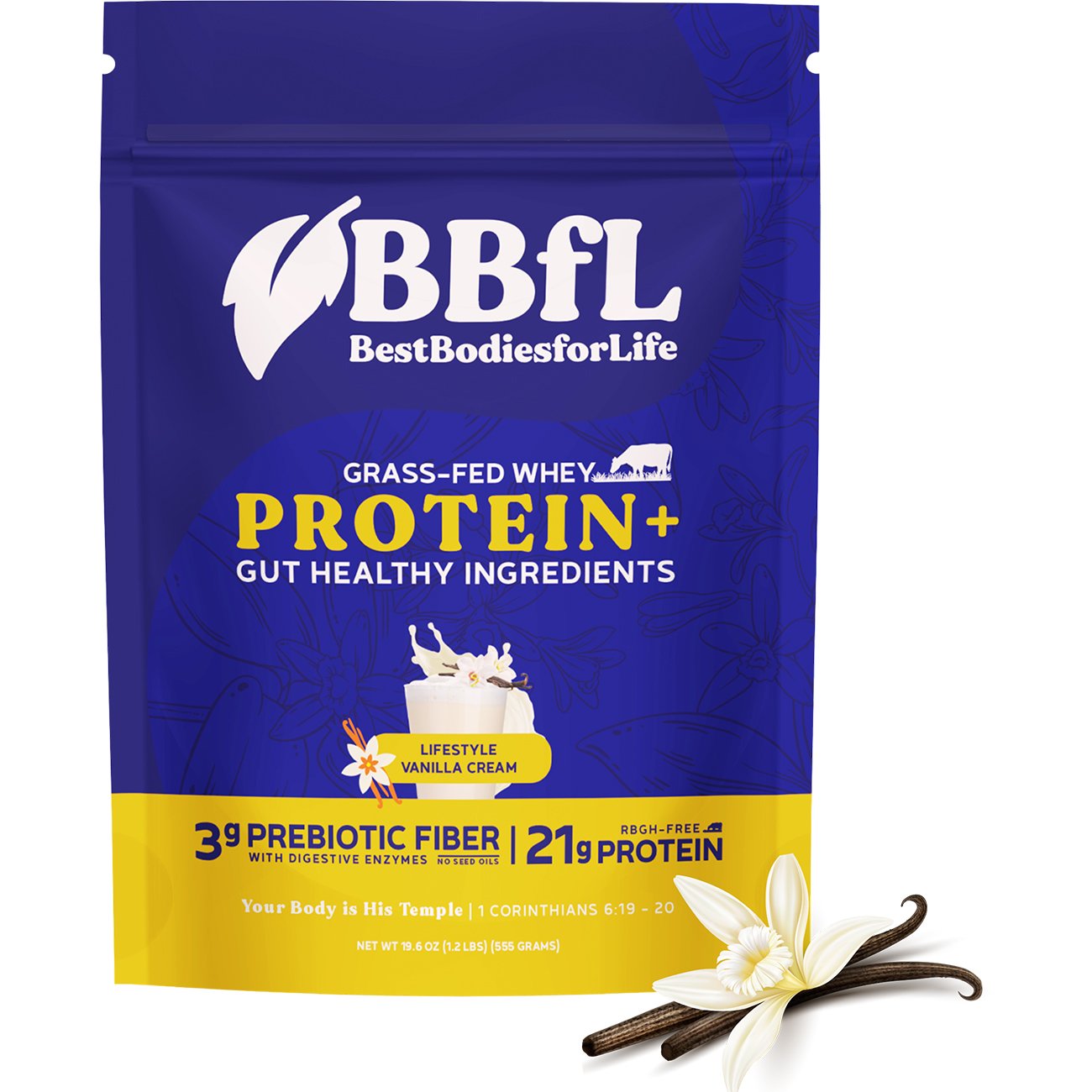 BestBodiesforLife 21g Whey Protein & Meal Replacement Lifestyle Shake - Vanilla Cream