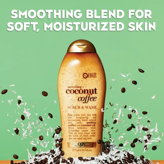 OGX Smoothing + Coconut Coffee Scrub & Wash